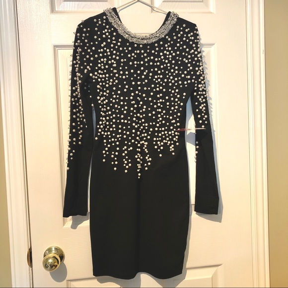 ASOS Pearl Embellished Dress - Picture 3 of 11